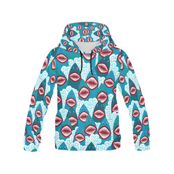 Angry Sharks All Over Print Hoodie for Women (USA Size) (Model H13)