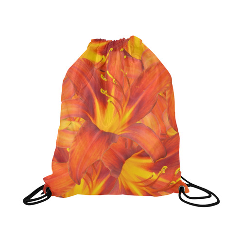 Orange Daylilies Large Drawstring Bag Model 1604 (Twin Sides)  16.5"(W) * 19.3"(H)