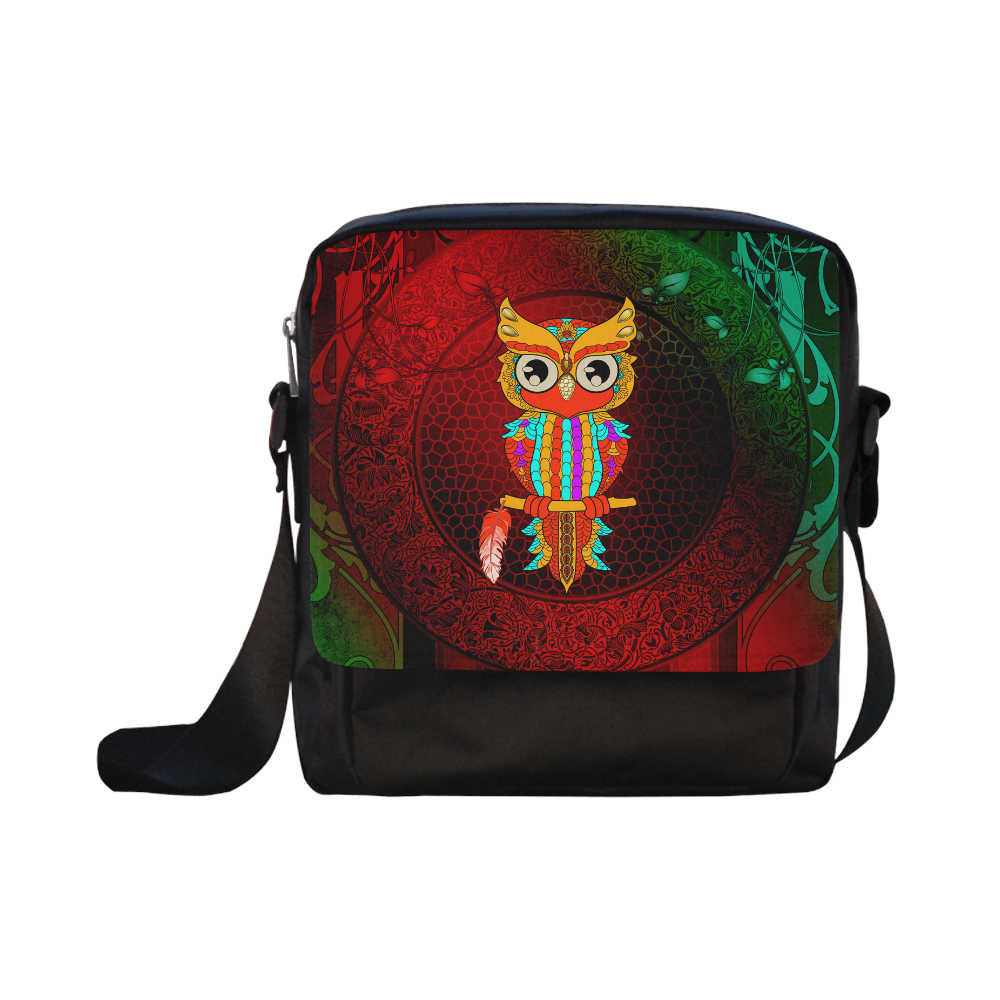 Cute owl, mandala design Crossbody Nylon Bags (Model 1633)