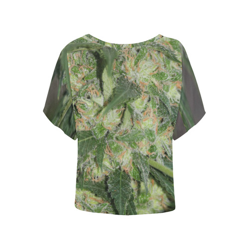 Green Crack Women's Batwing-Sleeved Blouse T shirt (Model T44)