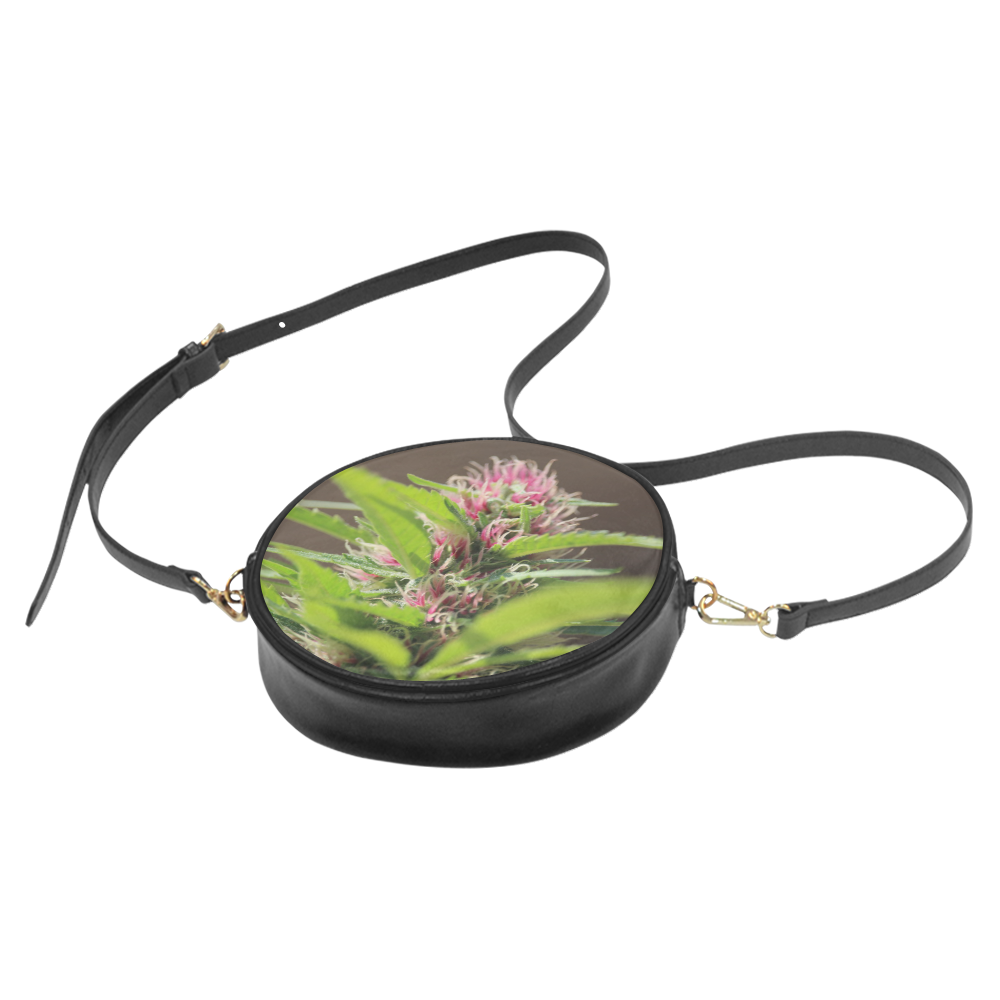 Pink Hair Lady Round Sling Bag (Model 1647)