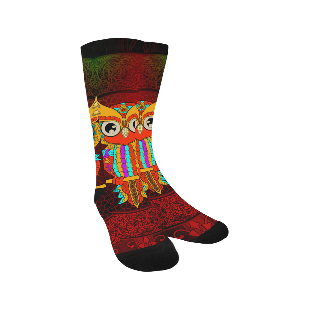 Cute owl, mandala design Trouser Socks