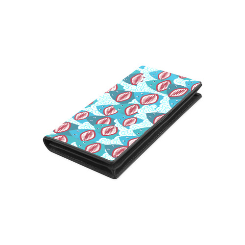 Angry Sharks Women's Leather Wallet (Model 1611)