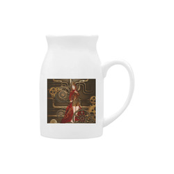 Steampunk, awesome steam lady Milk Cup (Large) 450ml