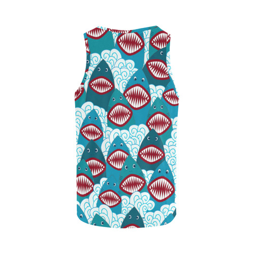 Angry Sharks All Over Print Tank Top for Women (Model T43)