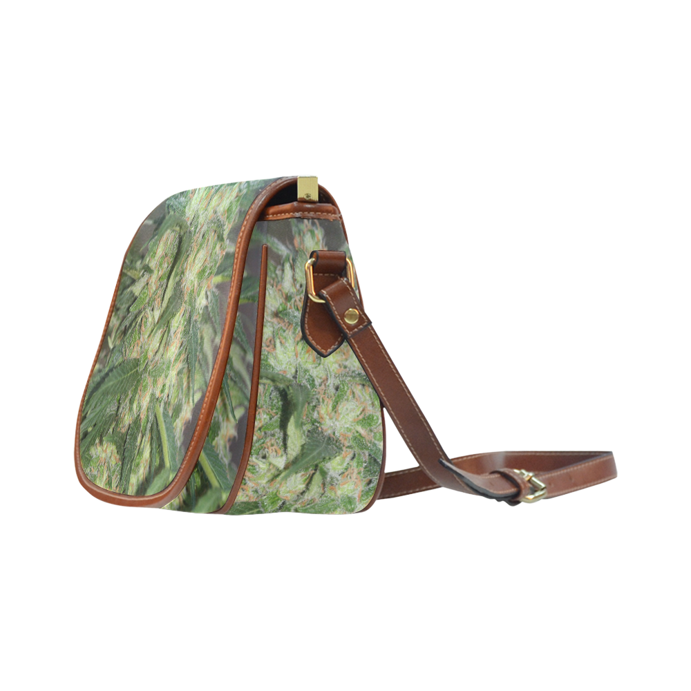 Green Crack Saddle Bag/Small (Model 1649) Full Customization