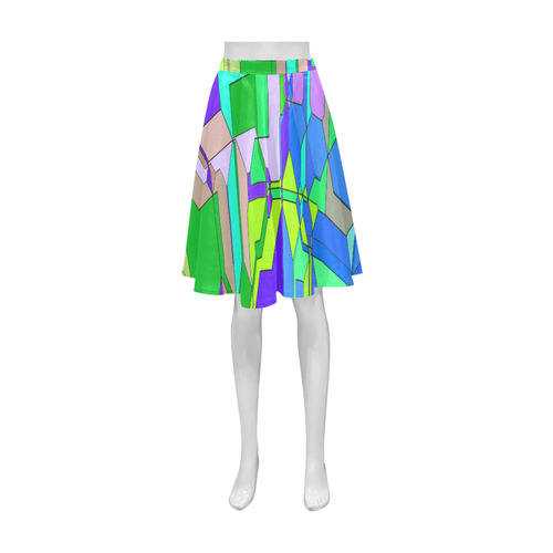 Retro Color Pop Geometric Fun 2 Athena Women's Short Skirt (Model D15)