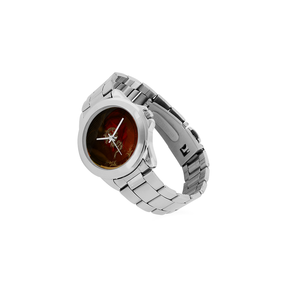 Dragon, tribal design Unisex Stainless Steel Watch(Model 103)
