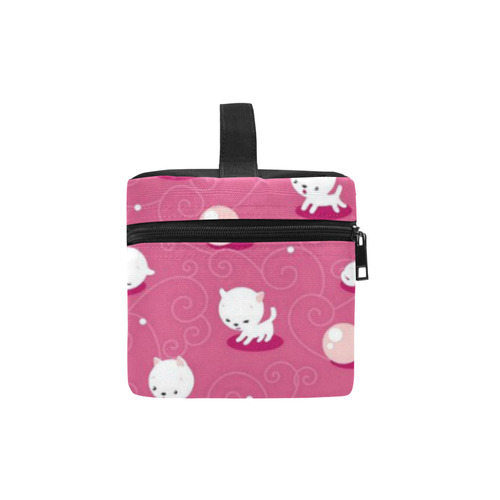 Pink Pretty Kitty Cosmetic Bag/Large (Model 1658)