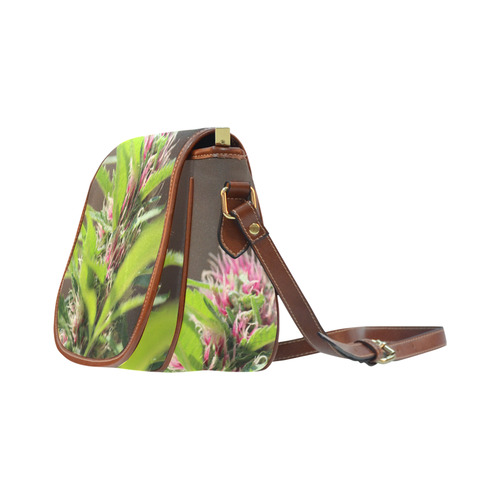 Pink Hair Lady Saddle Bag/Small (Model 1649) Full Customization