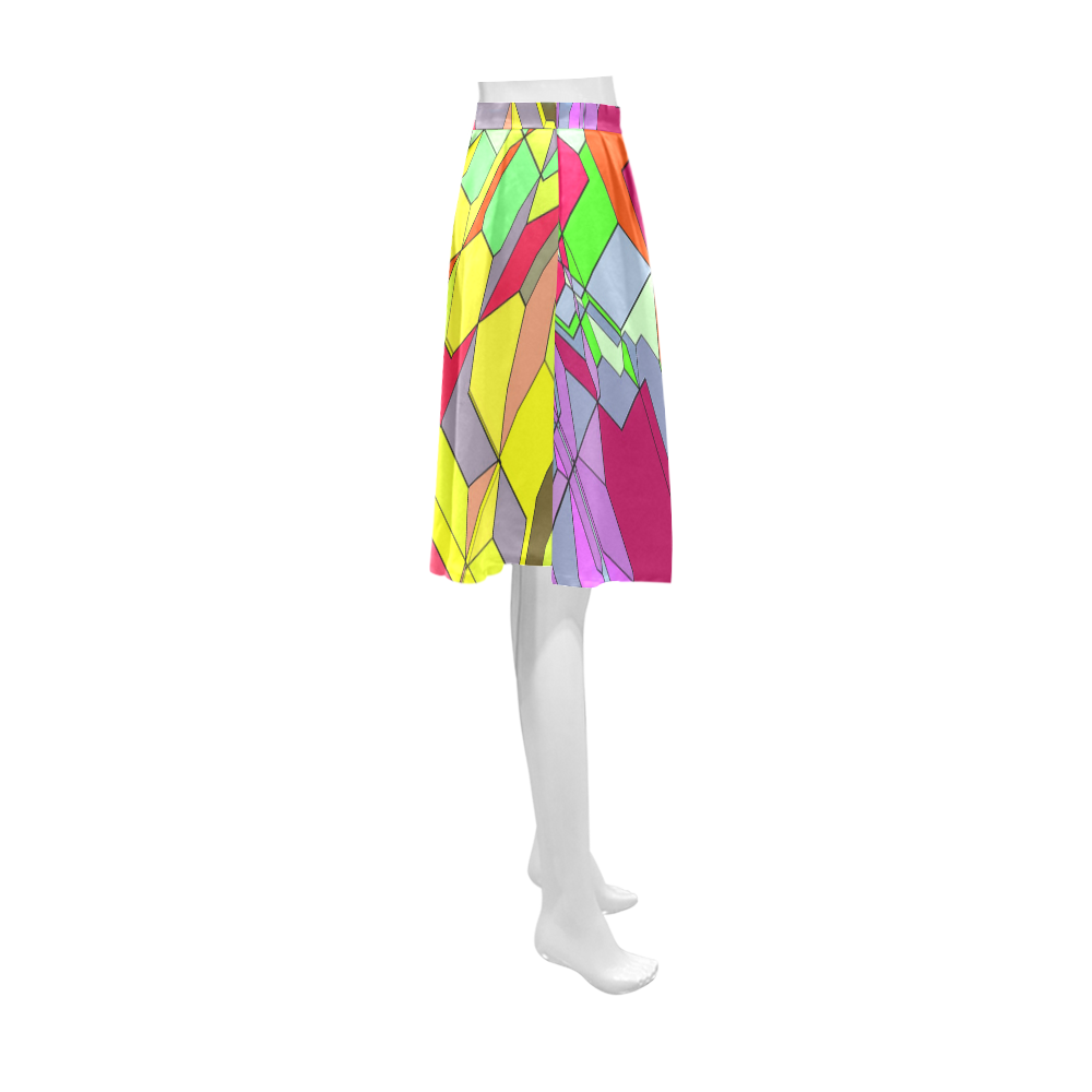 Retro Color Pop Geometric Fun 1 Athena Women's Short Skirt (Model D15)