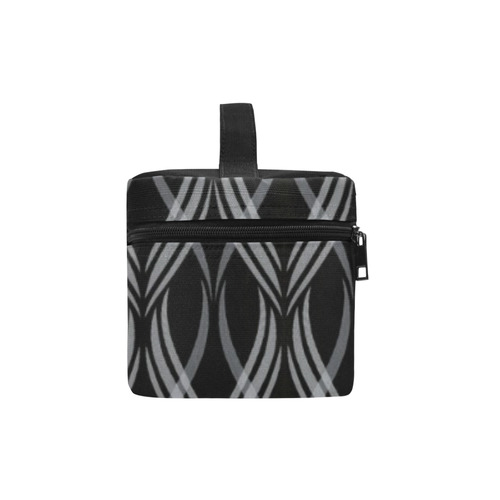 Black & White Ribbons Cosmetic Bag/Large (Model 1658)