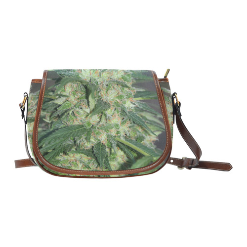 Green Crack Saddle Bag/Small (Model 1649) Full Customization