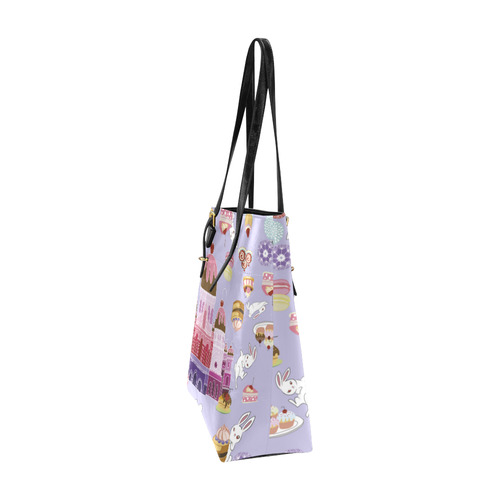 Amusement of Rabbit Blue Euramerican Tote Bag/Small (Model 1655)