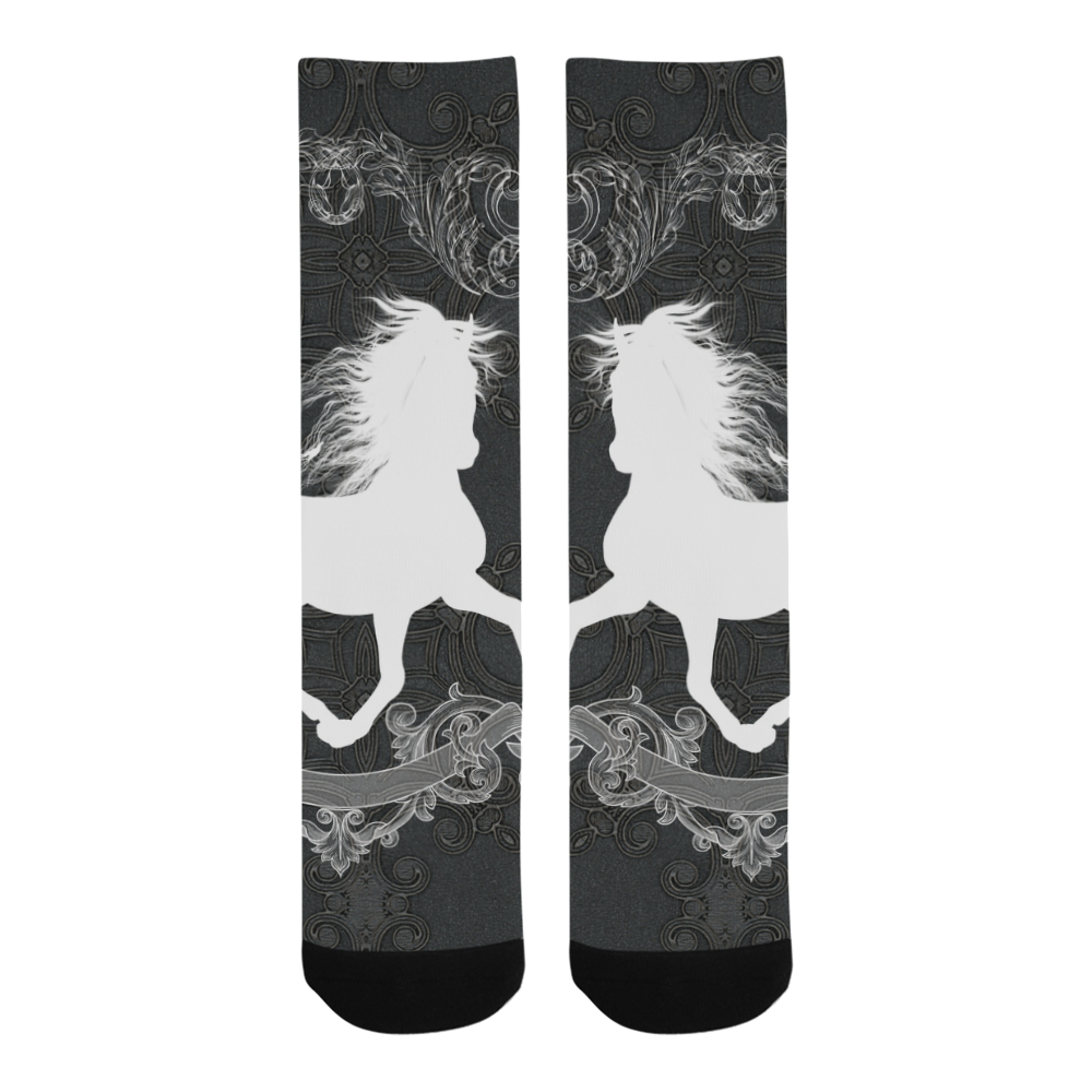 Horse, black and white Trouser Socks