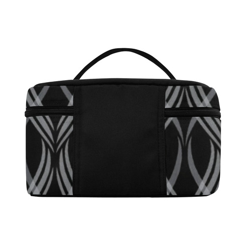 Black & White Ribbons Cosmetic Bag/Large (Model 1658)