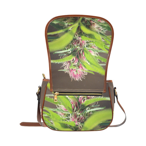 Pink Hair Lady Saddle Bag/Small (Model 1649) Full Customization
