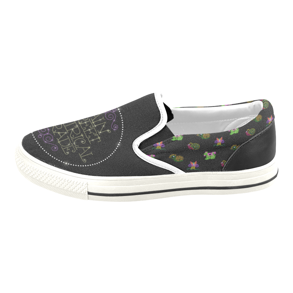 Electrical Parade Men's Unusual Slip-on Canvas Shoes (Model 019)