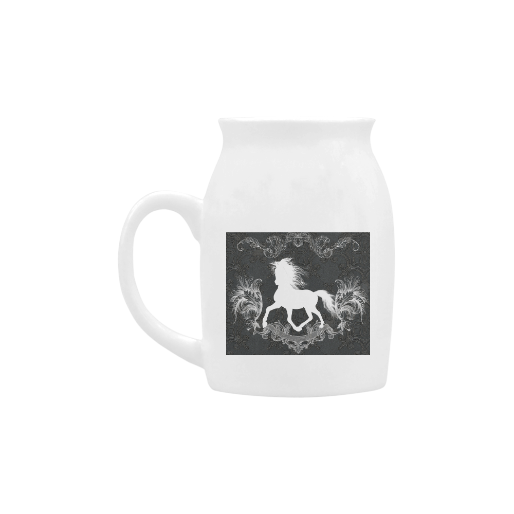 Horse, black and white Milk Cup (Small) 300ml