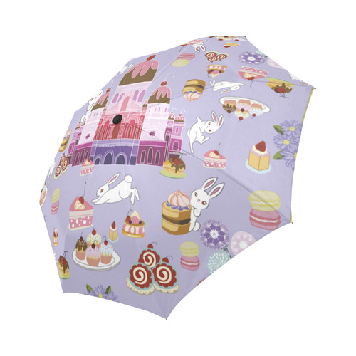 Amusement of Rabbit Blue Auto-Foldable Umbrella (Model U04)