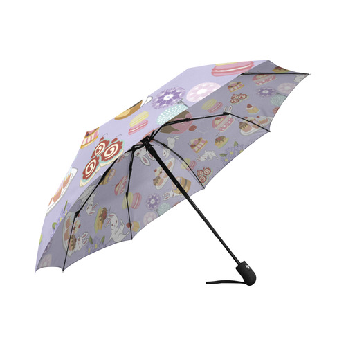 Amusement of Rabbit Blue Auto-Foldable Umbrella (Model U04)