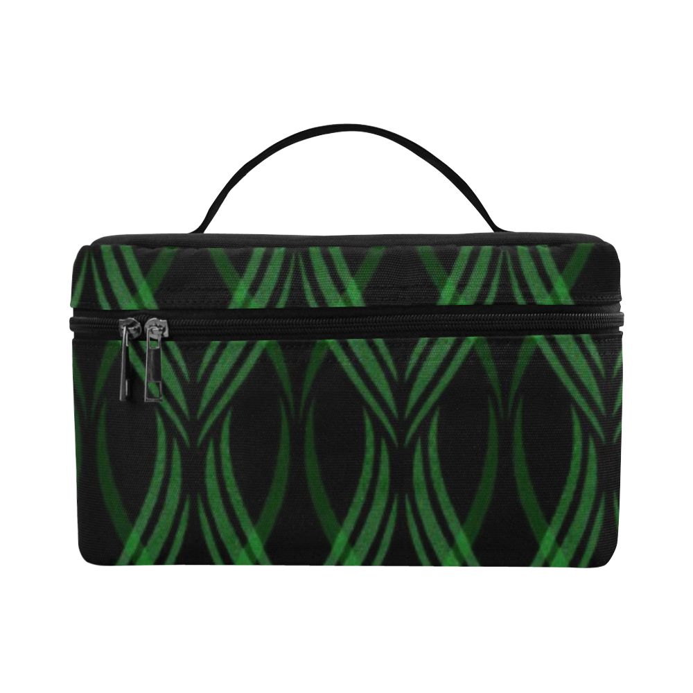 Emerald Green Ribbons Cosmetic Bag/Large (Model 1658)
