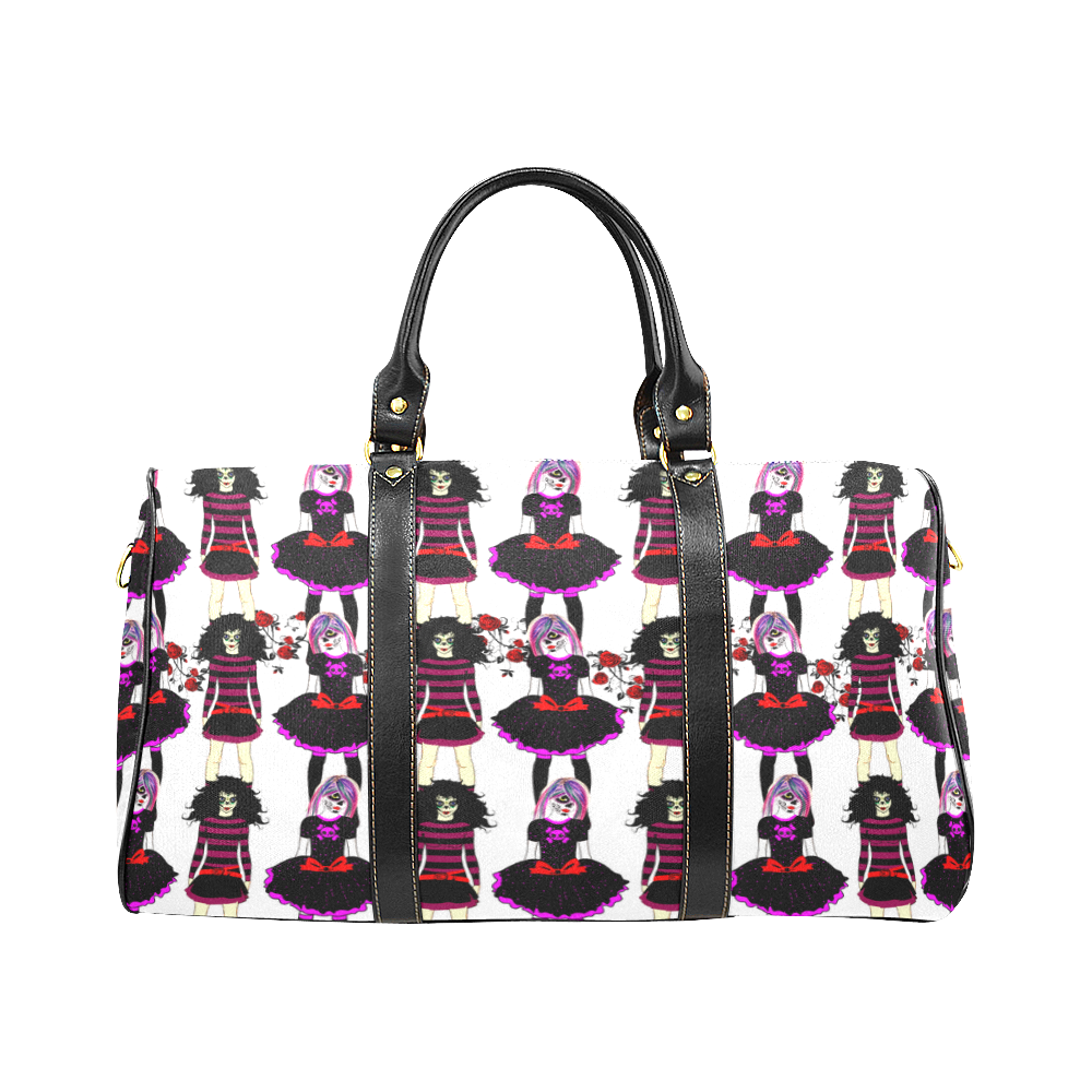 Day of the dead sugarskull friends - white New Waterproof Travel Bag/Large (Model 1639)