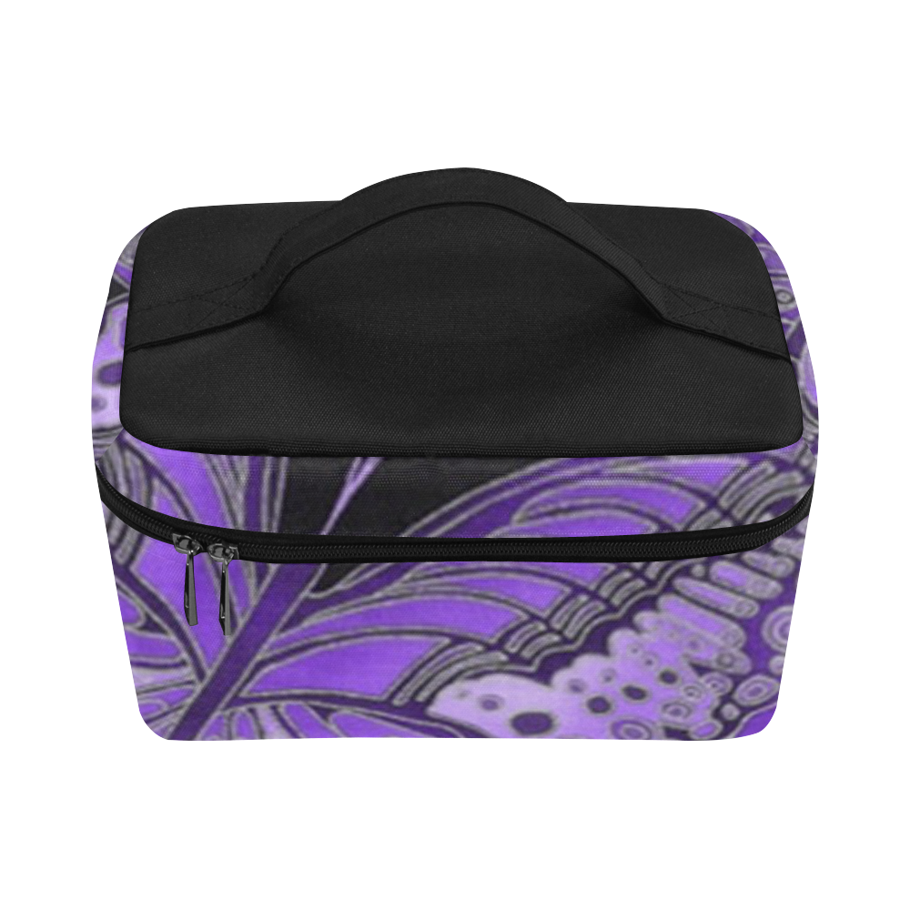 Purple Butterfly Pattern Cosmetic Bag/Large (Model 1658)