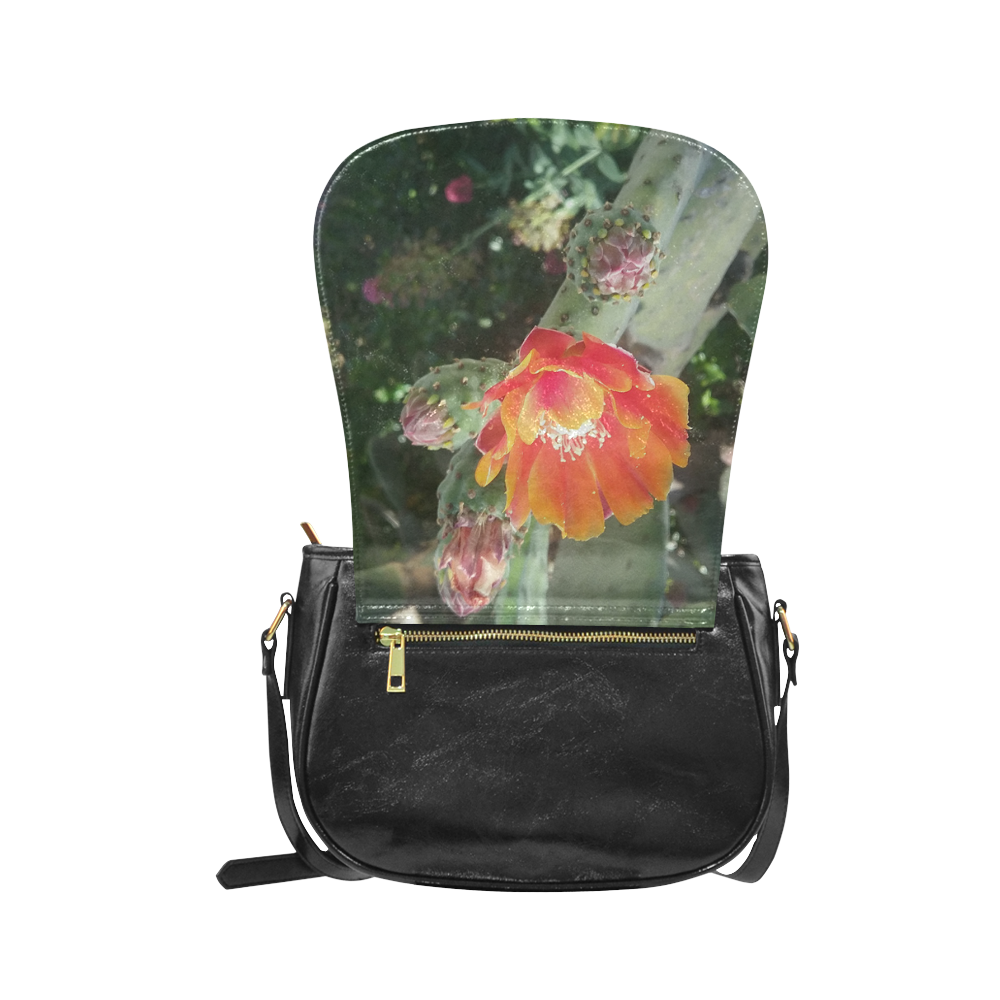 Prickly Pear Cactus Flower Desert Floral Classic Saddle Bag/Small (Model 1648)