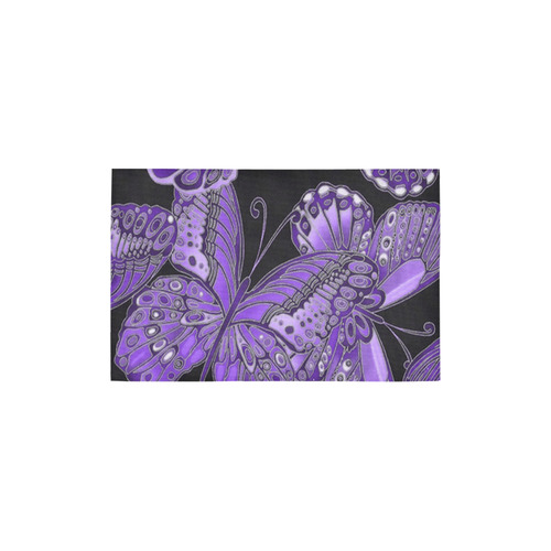 Purple Butterfly Pattern Area Rug 2'7"x 1'8‘’