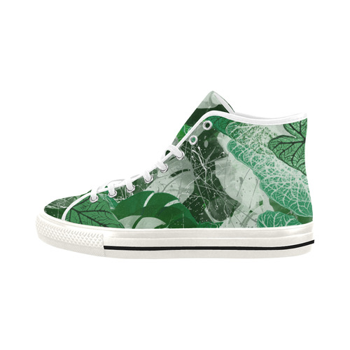 Tropical leaves Vancouver H Women's Canvas Shoes (1013-1)