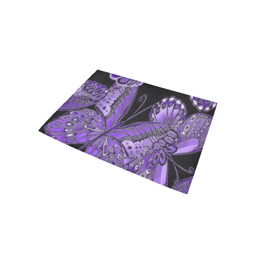 Purple Butterfly Pattern Area Rug 5'x3'3''