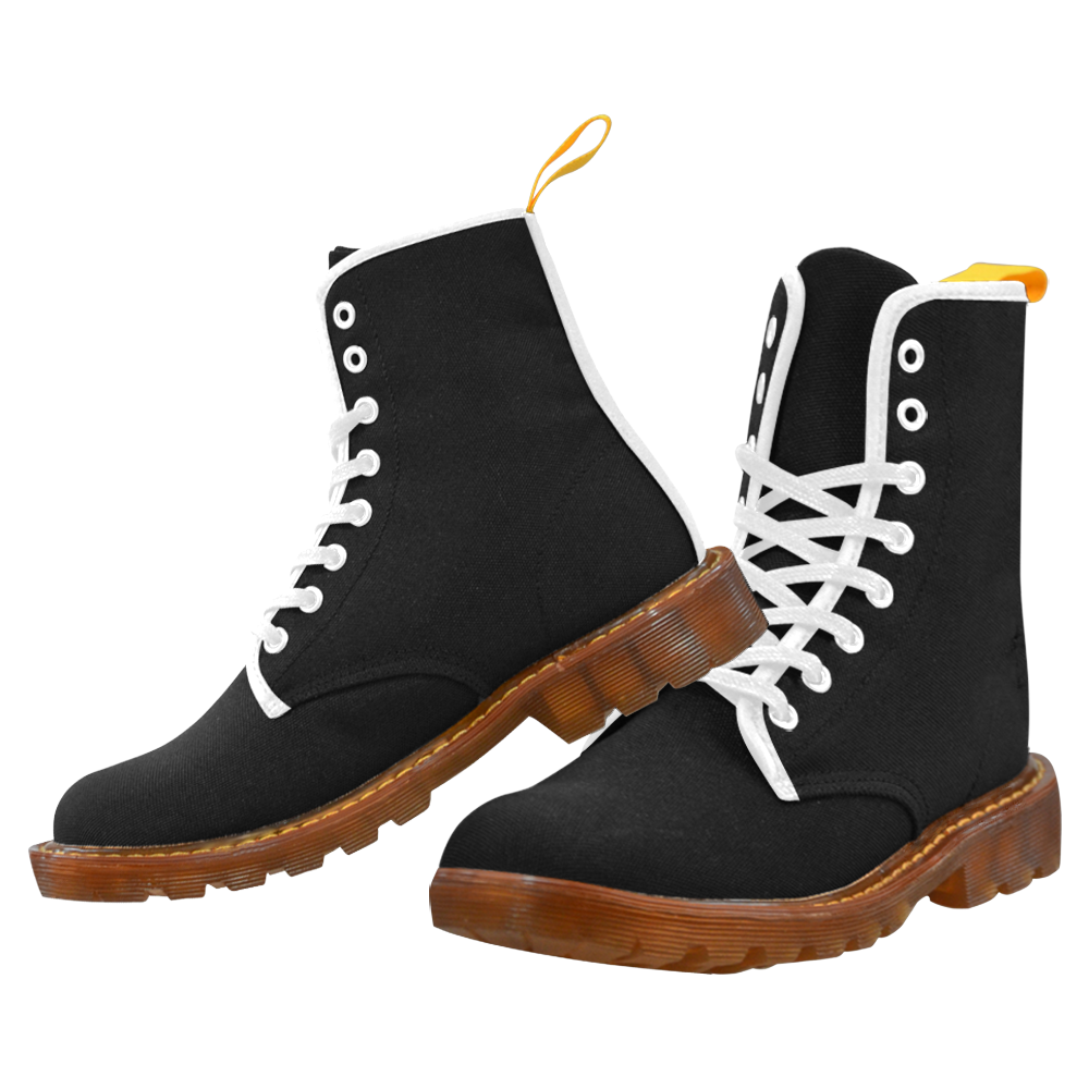 Midnight Black with Winter White Trim Martin Boots For Men Model 1203H