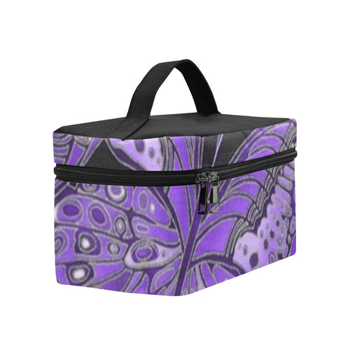 Purple Butterfly Pattern Cosmetic Bag/Large (Model 1658)