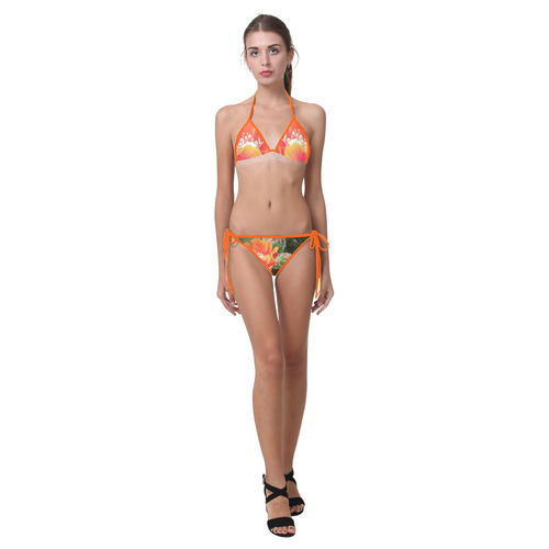 Prickly Pear Cactus Flower Desert Floral Custom Bikini Swimsuit (Model S01)