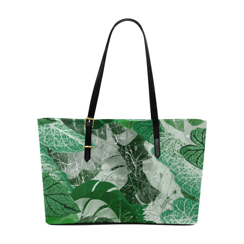 Tropical leaves Euramerican Tote Bag/Large (Model 1656)