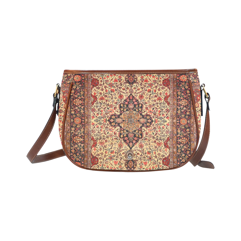 Persian Carpet Oriental Antique Rug Pattern Saddle Bag/Small (Model 1649) Full Customization
