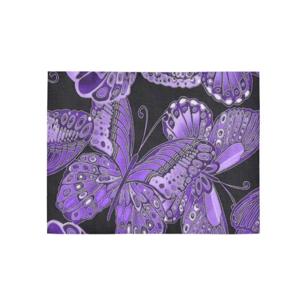 Purple Butterfly Pattern Area Rug 5'3''x4'
