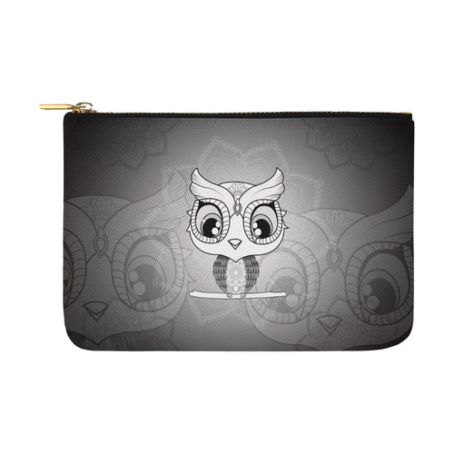 Cute owl, mandala design black and white Carry-All Pouch 12.5''x8.5''