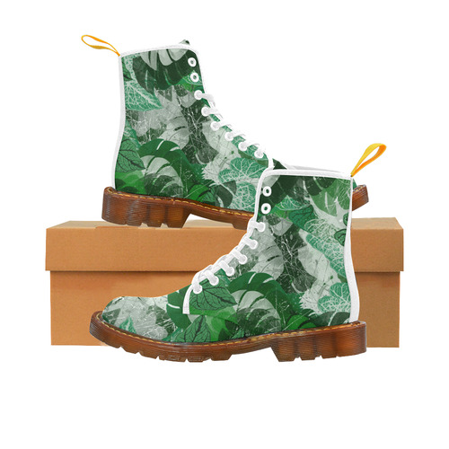 Tropical leaves Martin Boots For Women Model 1203H