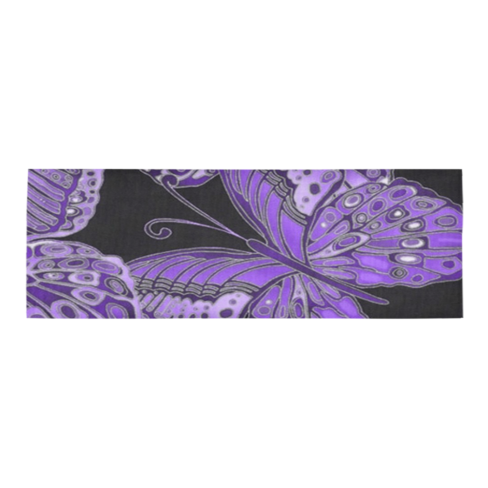Purple Butterfly Pattern Area Rug 9'6''x3'3''
