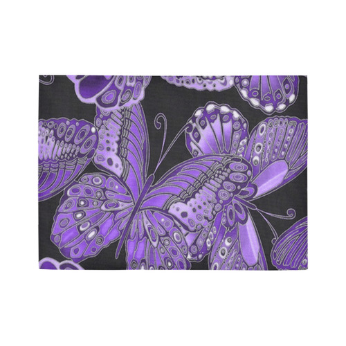 Purple Butterfly Pattern Area Rug7'x5'