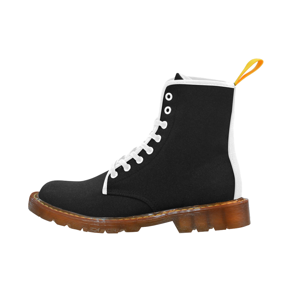 Midnight Black with Winter White Trim Martin Boots For Men Model 1203H
