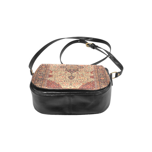 Persian Carpet Oriental Antique Rug Pattern Classic Saddle Bag/Small (Model 1648)