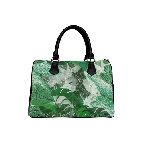 Tropical leaves Boston Handbag (Model 1621)