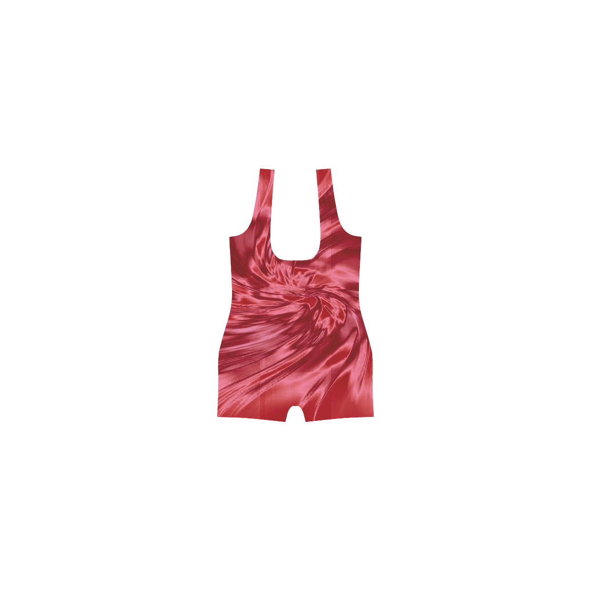 Cherry color silk look-alike Swimwear Classic One Piece Swimwear (Model S03)