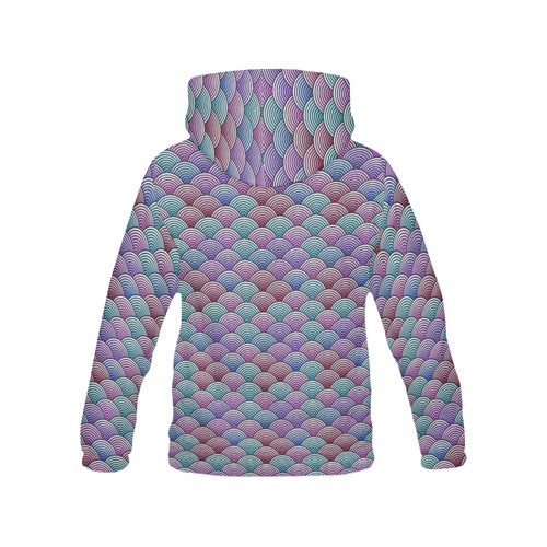 Oriental Concentric Circle Pattern All Over Print Hoodie for Women (USA Size) (Model H13)