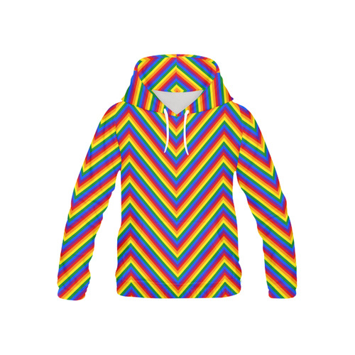 Rainbow Chevron Pattern All Over Print Hoodie for Kid (USA Size) (Model H13)