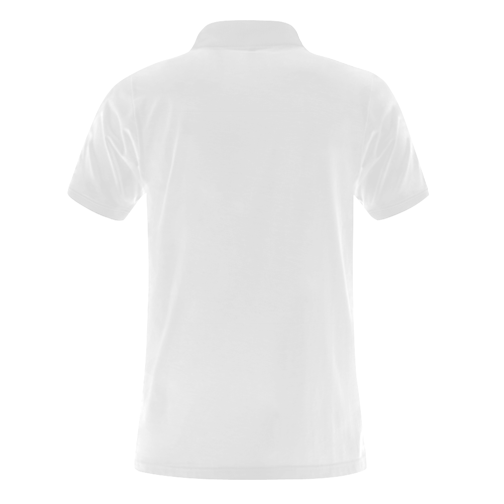 Sheffey - White Text on Black Men's Polo Shirt (Model T24)