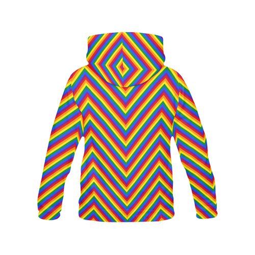 Rainbow Chevron Pattern All Over Print Hoodie for Women (USA Size) (Model H13)
